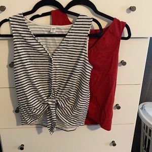 Old Navy Tied Crop Tank Tops